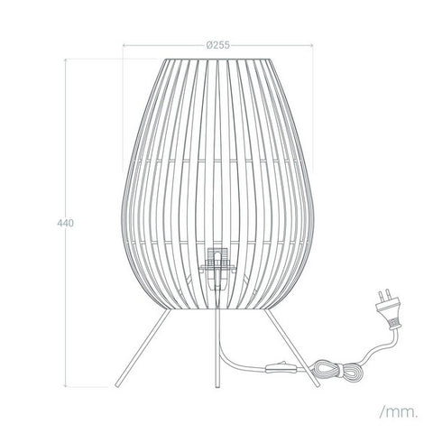 Image of Bureaulamp Ledkia Atamach Bamboe E27 Natuurlijk (440x250x250 mm)