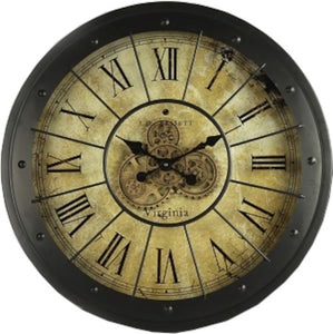Non-Branded Klok Chester Rond 80 Cm Staal/Nikkel Zwart