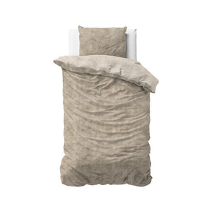 Sleeptime Flanel Twin Washed Cotton-dekbedovertrek - Taupe