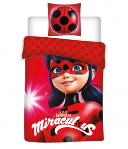 Dekbedovertrek Miraculous Ladybug 140 x 200 cm rood