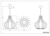 Trio Hanglamp Wood 150 X 44 Cm E27 Hout 60W Lichtbruin